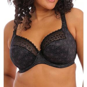 Elomi NWT Kim Unlined Underwire Stretch Lace Plunge Bra Black 40D